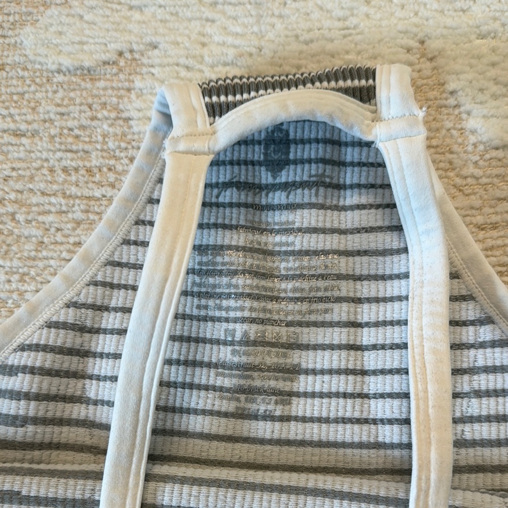 NWT Free People Movement Gray & White Stripe Cropped Tank Top size M/L - Picture 7 of 10